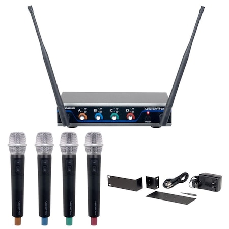Vocopro HYBRIDQUADH1 4-Channel Digital Hybrid Wireless Handheld Microphone VO566702